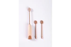 DOOBAANN Handheld Electric Baby Formula Mixer,Handheld Drink Mixer (Brown)