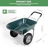 Panana Heavy Duty Garden Trolley 85L Cart 150kg Capacity Steel Frame view 2
