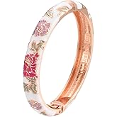 UJOY Vintage Bracelet Colorful Cloisonne Women Hinged Bangles Enameled Bracelets Jewelry Gifts 55A82