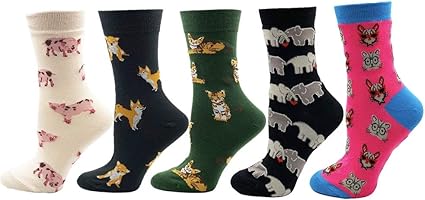 Fhcgwz 5pcs Set Femmes Chaussettes Coloré Dessin