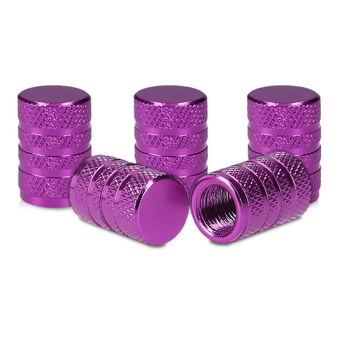 kwmobile 5x Valve Cap - Metal Tire Valve Dust Caps for Car, Bike, Motorcycle - Set of 5 Tire Stem Car Wheel Dustproof Cap