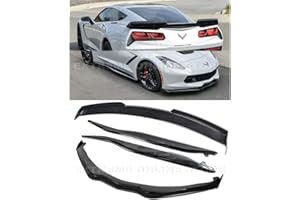 EXTREME ONLINE STORE Replacement for 2014-2019 Corvette C7 All Models | Z06 Stage 2 Painted Carbon Flash Metallic Aerodynamic Full Body Combo Kit Front Splitter Side End Caps Winglets with Side Skirts & Rear Spoiler