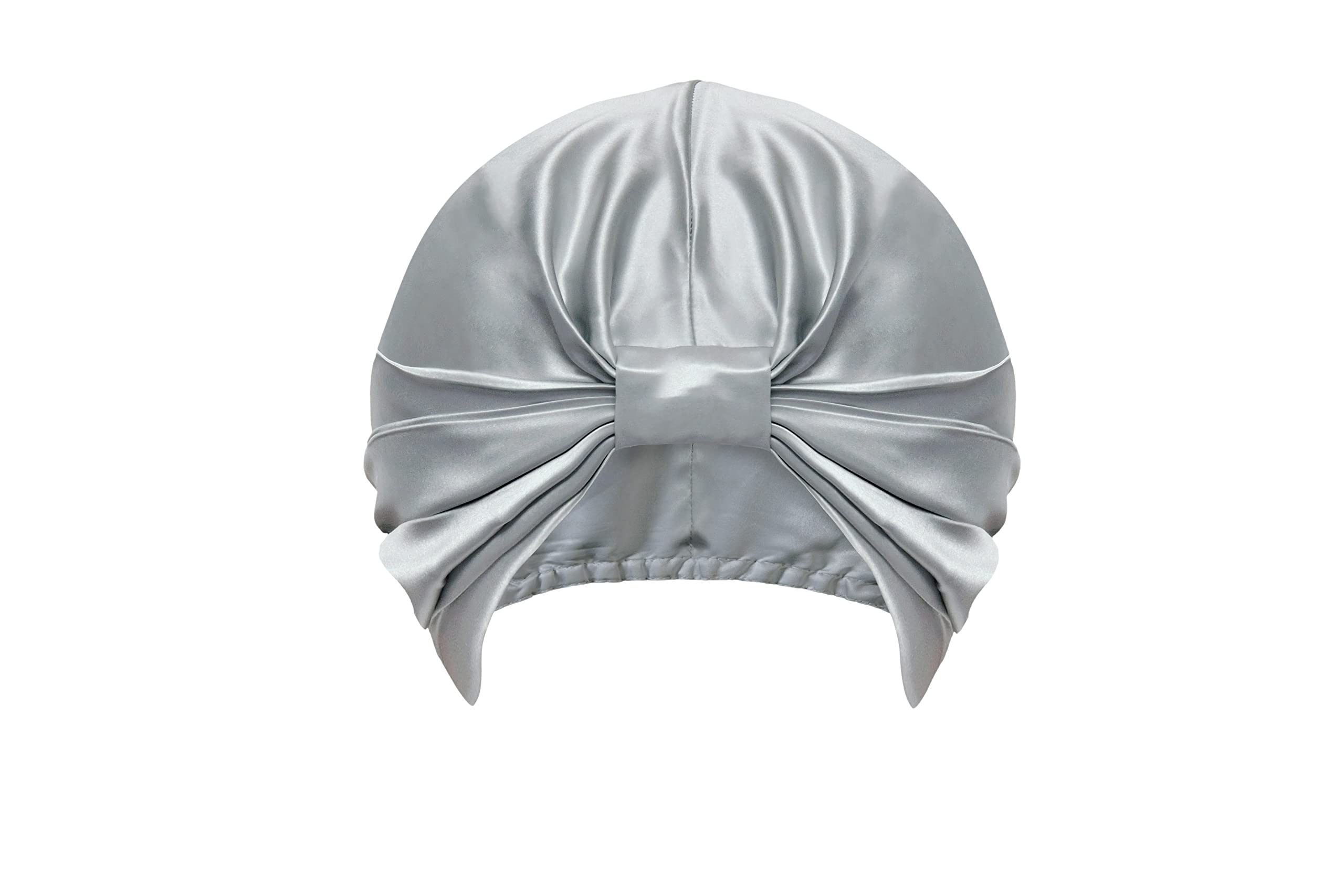 Sleepdown 100% Silk Hair Wrap, Sleep Wrap, Hair Turban, Naturally Hypoallergenic, Soft and Comfortable - 22 Momme - 20cm Dia - Silver Grey