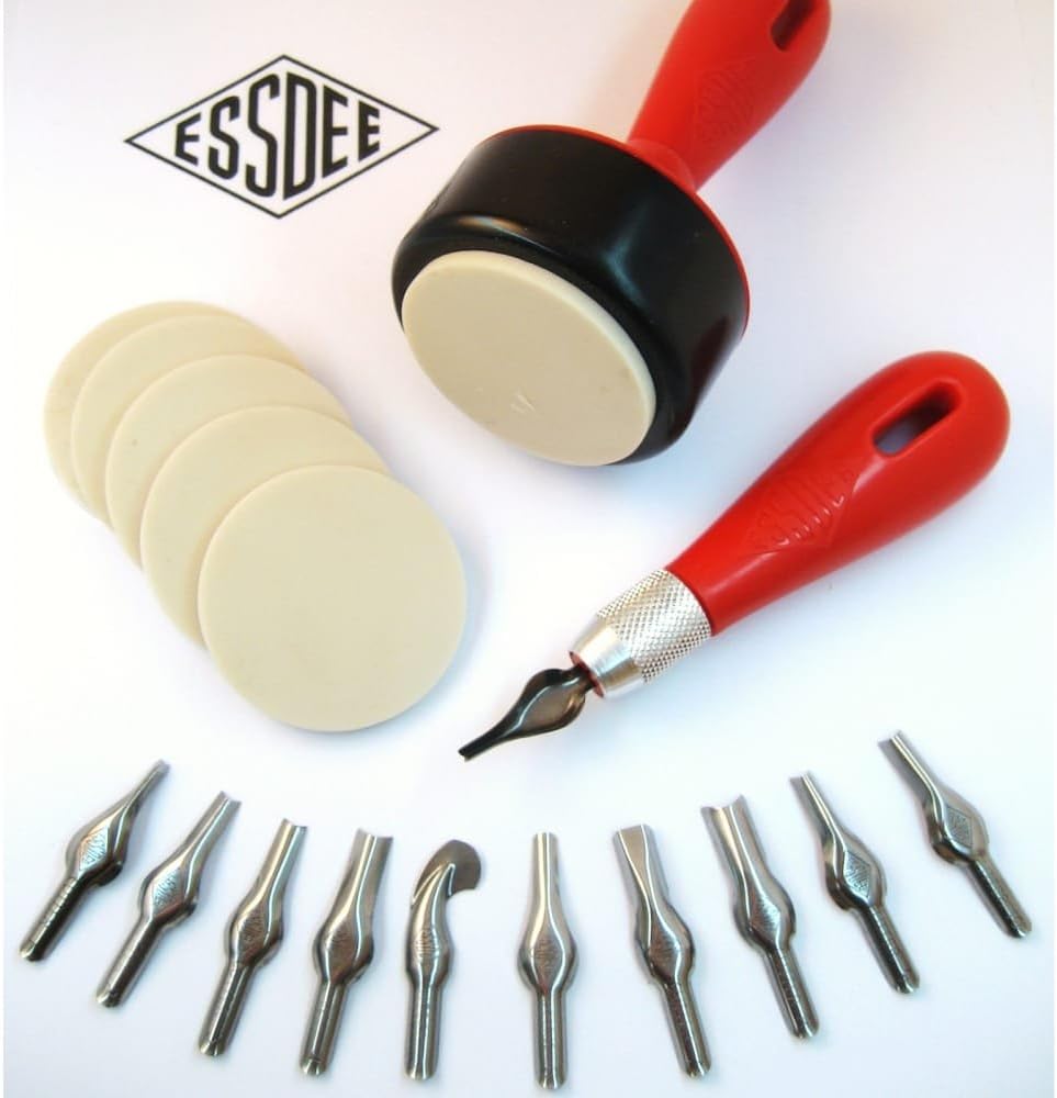 Essdee Lino Cutter and Stamp Carving Kit (10 Cutters and 5 Carving
