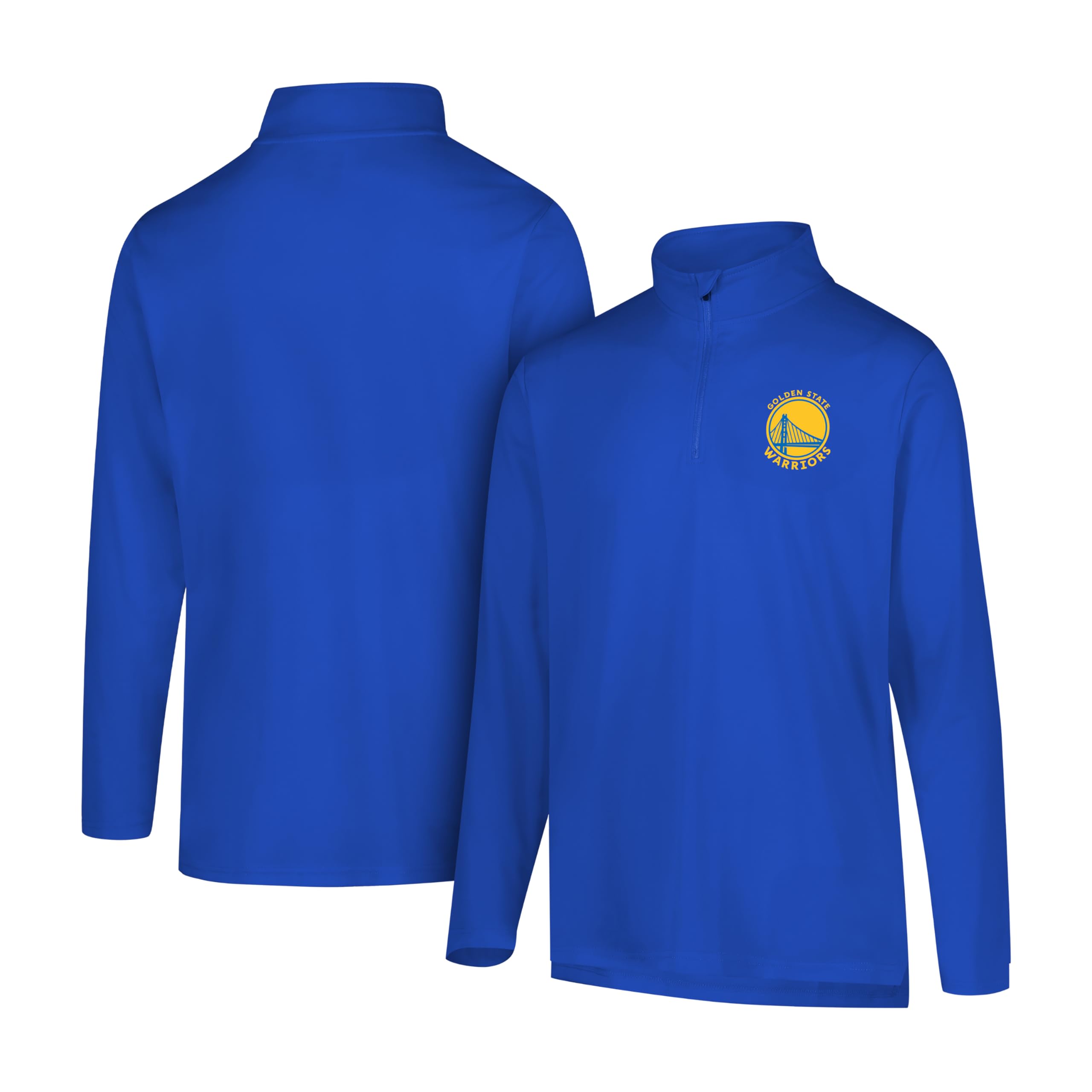 Photo 1 of 1pc. Ultra Game NBA Official Men’s Quarter Zip Long Sleeve Pullover T-Shirt - Unisex, Golden State Warriors, Team Color, XX-Large