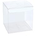 Mose Cafolo 50pcs 2.5x2.5x2.5 inches (6.35x6.35x6.35cm) Clear Plastic Candy Gift Boxes Thick PVC Anti Scratch Holiday Wedding Party Favor (Transparent Cube Box)