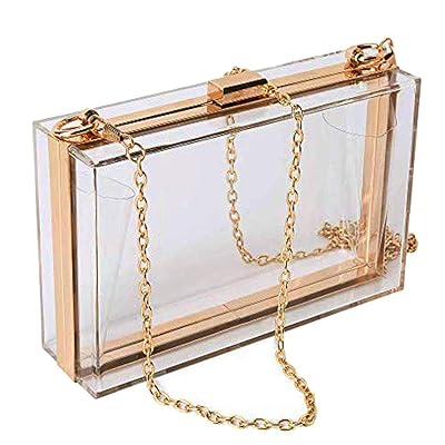 Clear Acrylic Clutch Bag with Removable Gold Chain Lebanon Ubuy