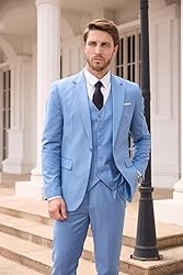 Wangyue Mens Suit 3 Piece Slim Fit Wedding Suits