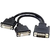 zdyCGTime DMS-59 to 2 DVI (24+1) Splitter Cable Connector for Dual Monitor Setups or as a DVI Adapter Y Cord Dongle-10inch