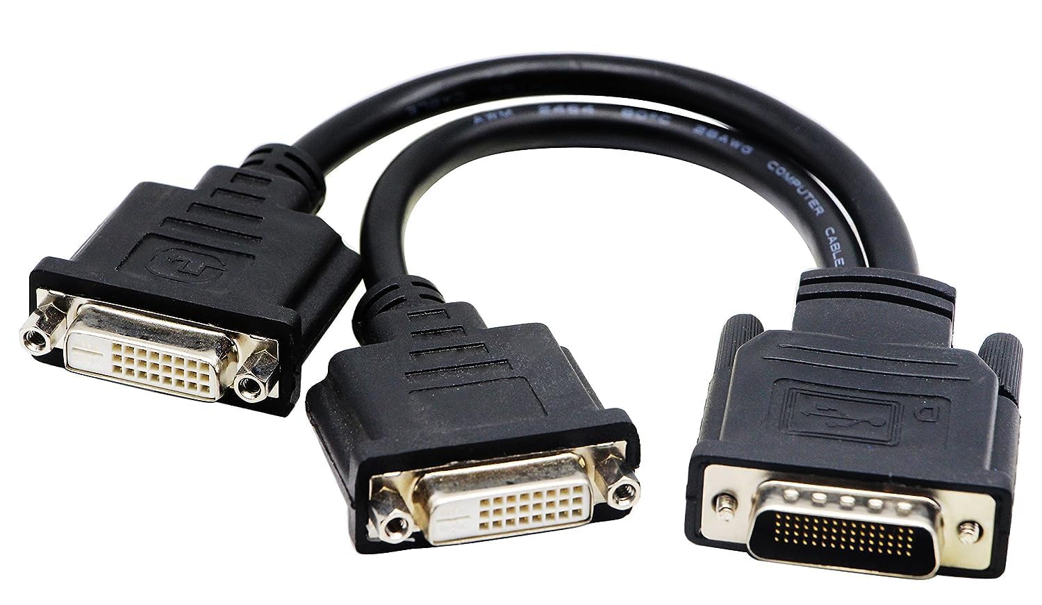zdyCGTime DMS-59 to DVI Splitter Cable Connector For Dual Monitor Setups or as a DVI Adapter Y Cord Dongle-10inch