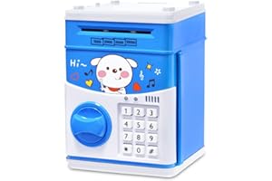 Free Breath Electronic Piggy Bank for Boys, ATM Piggy Bank for Cash with Password, Money Bank for Real Money, Kids Piggy Banks Auto Scroll Piggy Banks, Fun Mini ATM Electronic Bank for Children