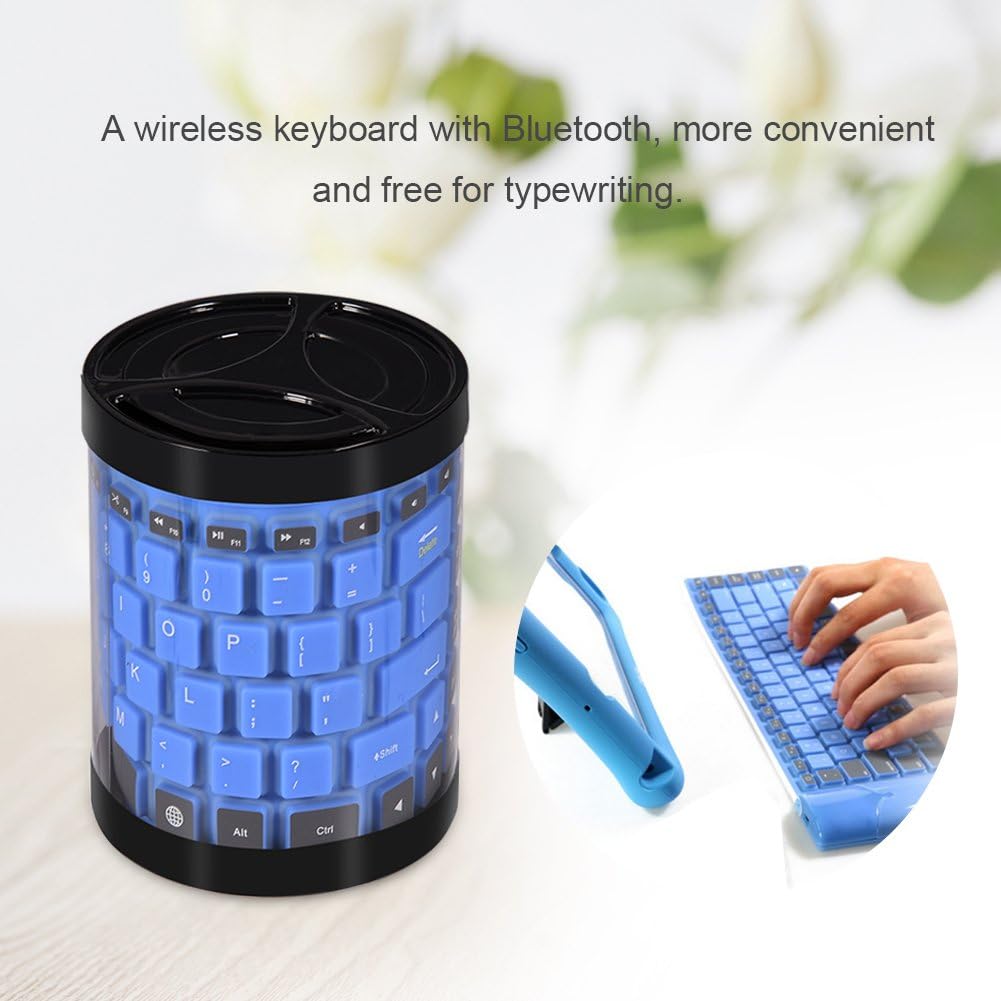 Bewinner 87 Keys Wireless Bluetooth Keyboard, Environmental Silicone