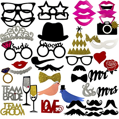JUSLIN 46 Photo Props Funny Props for Creative Love Wedding Festivals Opponents Placards