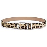 LJCZKA Ladies PU Leather Belt Fashion Casual Skinny Waist Adjustable Belt with Silver Buckles for Jeans Dress