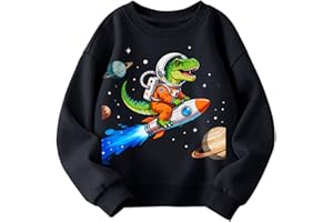 Zcaynger Toddler Boy Girl Sweatshirt Fall Outfits Cute Astronaut Cotton Long Sleeve Crewneck Shirt Little Kids 3-14T