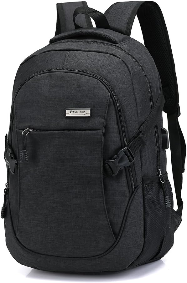 Laptop Backpack with external USB charge (Black) Anti-theft ,Waterproof for Apple, Asus, Acer, Lenovo, HP, Dell