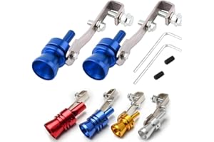 INBOXXE Exhaust Pipe Oversized Roar Maker for Cars and Motorcycles, Car Turbo Sound Whistle Car Exhaust Sound Booster, Exhaust Tailpipe Blow Off Valve Bov Aluminum Universal Auto Accessories(2PcsM,Blue)