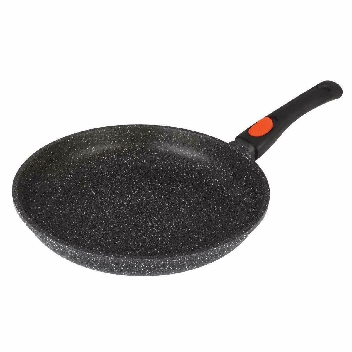 KAMBERG 0008023 - Frying Pan 28 cm - Removable Handle - Cast Aluminium Stone Coating - Suitable for All Heat Sources Including Induction - PFOA Free (perfluorooctanoic Acid Free)