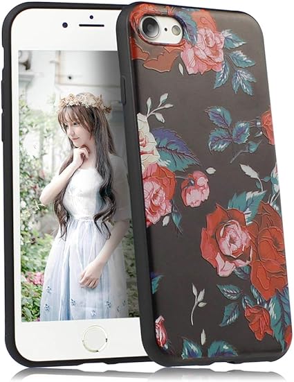 Amazon Co Jp Yuyib Iphone6 Iphone6s ケース かわいい 耐衝撃 Tpu ソフト 花柄 浮き彫り工芸 ストラップホール付き 軽量 薄型 スリム おしゃれ Iphone6 6s バラ2 家電 カメラ