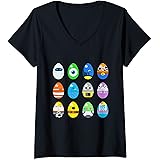 Womens Pixar Classic Character Easter Eggs V-Neck T-Shirt