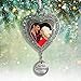 First Christmas Together Picture Ornament 2025 - Silver Filigree Heart Shaped Photo Ornament - Xmas Picture Ornaments - Measures 4.75
