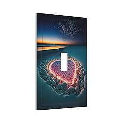 Beach Pink Love Night Scene 1 Gang Light Switch