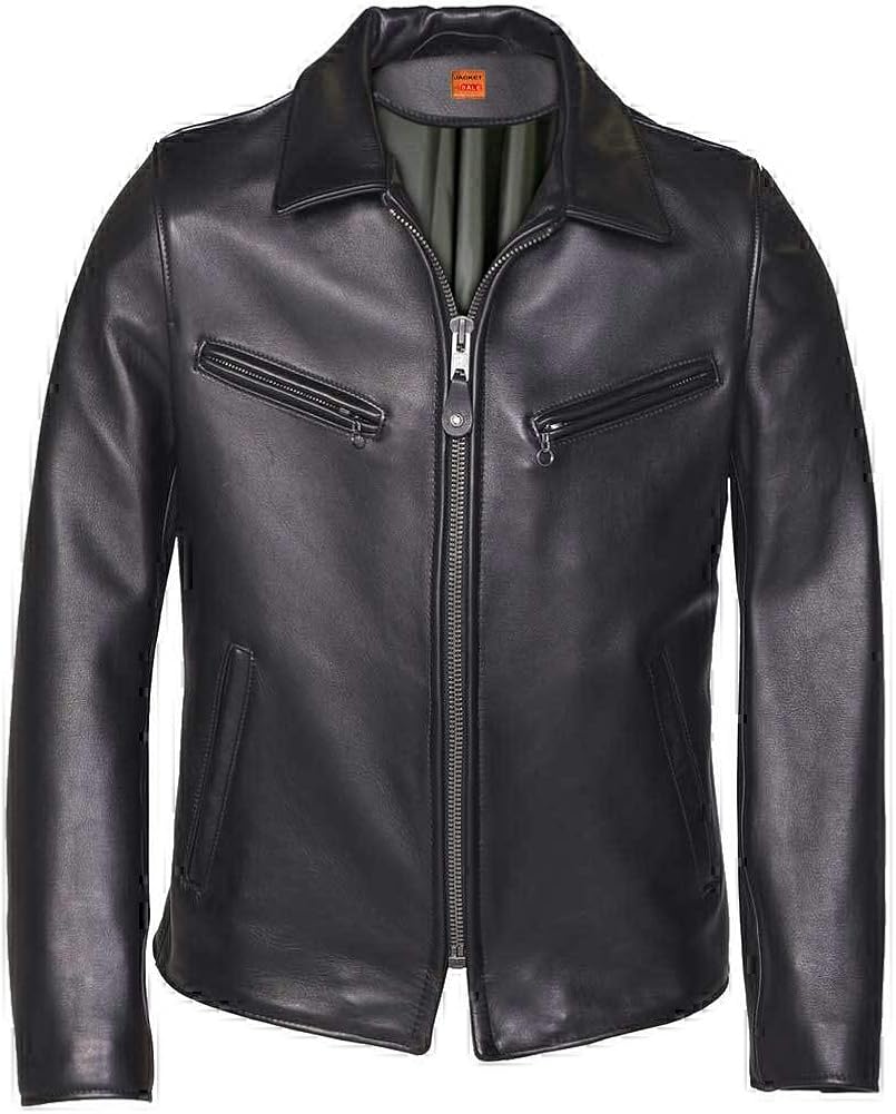 Genuine Leather, Cowboy Style, Real CowHide, Jacket For Men, Black