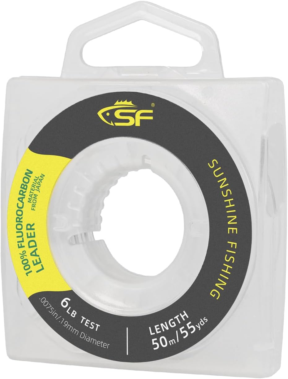SF 100% Pure Fluorocarbon Leader Material 55yd 6lb Virtually Invisible