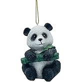 Panda Bear Holding Bamboo Christmas Tree Hanging Ornament