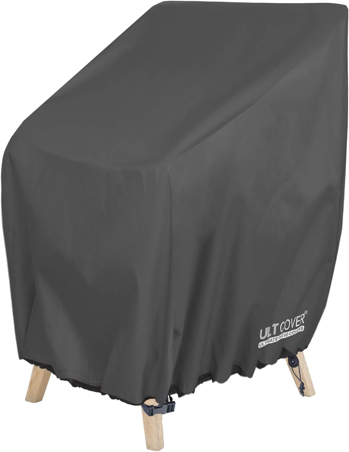 ULTCOVER Stackable Patio Chair Cover – Waterproof Outdoor Stack of Chairs Cover Fits Up to 26L x 34W x 45H inches, Black