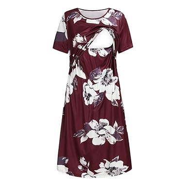 Amazon Com Bytwo Pregnant Women Dress Summer Casual Short Sleeve