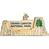 Old World Christmas Grand Canyon National Park Sign Glass Blown Ornament for Christmas Tree, Handcrafted Holiday Decoration, Landmarks Collection