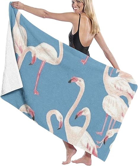 Amazon 白鳥柄フラミンゴコットンバスタオル ワンパック プールタオル ジムタオル バスタオル ホーム キッチン オンライン通販