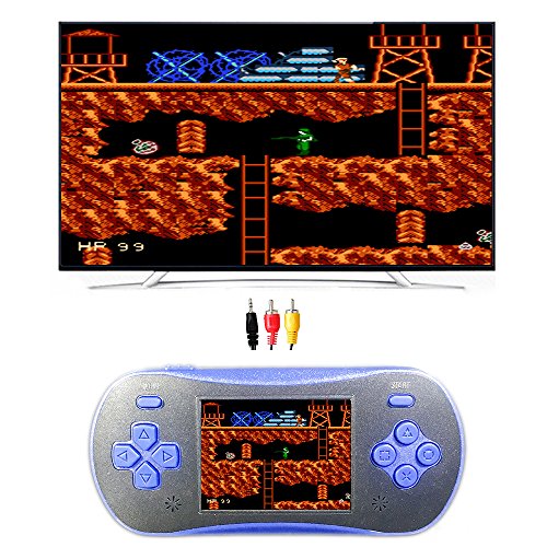 JJFUN RS-16 Handheld Game Console for Kids, 2.5" 12-Bit LCD Portable Video Games Device, Pocket Handhold Game Player with 260 Interesting Games –Purple