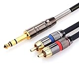 Tisino 1/4 to RCA Cable, Quarter inch TRS to RCA