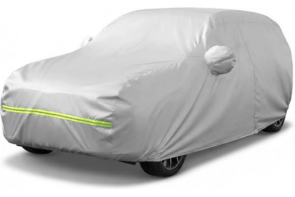 Favoto Car Cover SUV Cover Waterproof Outdoor Protection with Driver Side Zipper Night Reflective Stripes Windproof Dustproof