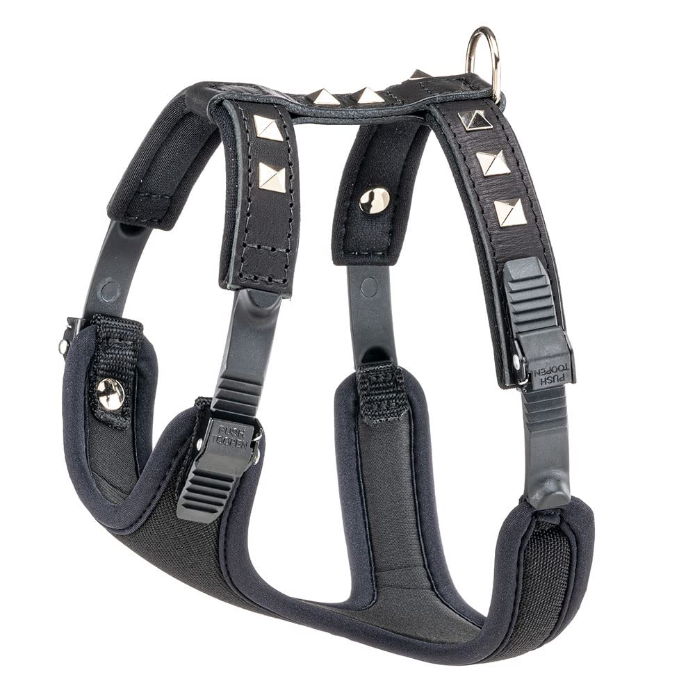 Ferplast Giotto Luxor Dog Harness, S, 32-42 cm/ 46-56 cm, Black