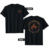 Yellowstone Dutton Ranch Cowboy Pocket Logo Front &amp; Back T-Shirt Small