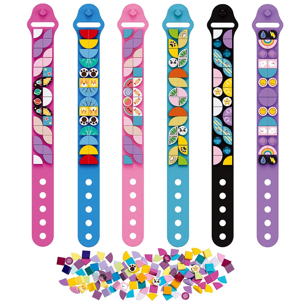 SIENON Dots Bracelets 6PCS, Kids Building Blocks Bracelets, DIY Creative Craft Friendship Bracelet Making Kit, Dots Construction Toys Kit for Birthday Christmas Party Favors