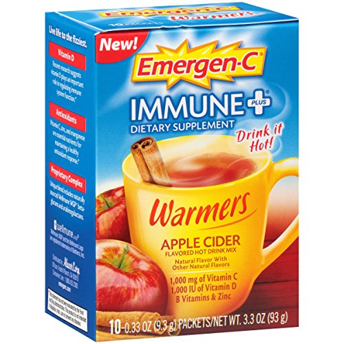 Emergen-C Immune+ Warmers Dietary Supplement (Apple Cider Flavor, 10 Count 0.33 oz. Packets)