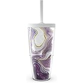Tervis Marble - Alexandrite Made in USA Double Walled Insulated Tumbler Travel Cup Keeps Drinks Cold & Hot, 24oz with Straw Lid, Classic