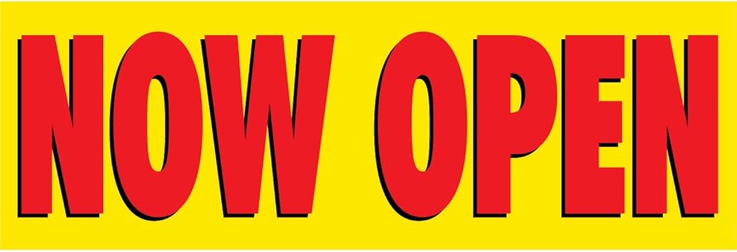 Amazon Com Half Price Banners Now Open Vinyl Banner Indoor