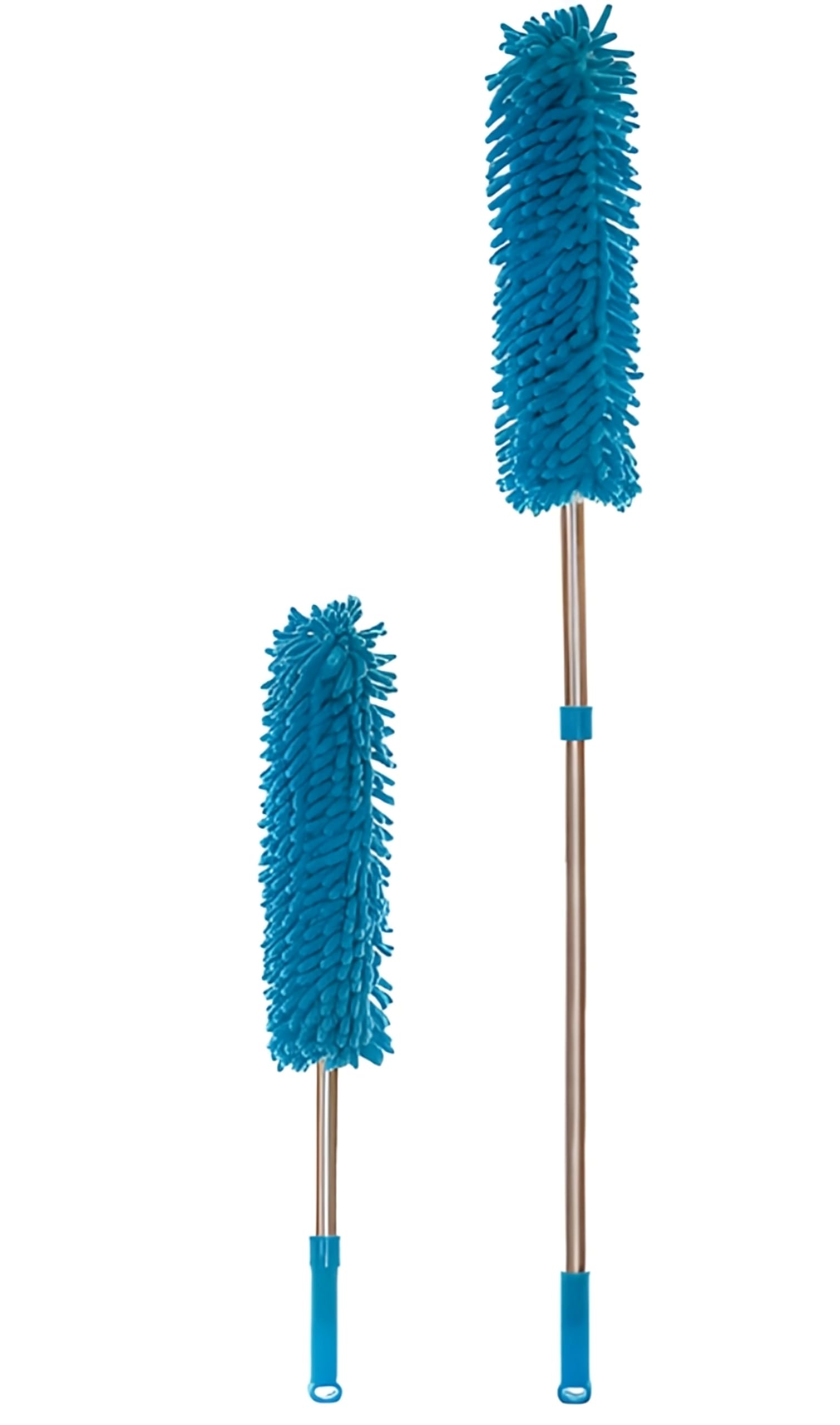 Extendable Cobweb/Feather Duster with Long Handle. Removable and Washable Telescopic Microfiber Head. Perfect for Outdoor, Office, Home and Car. By HEALTHY HOME