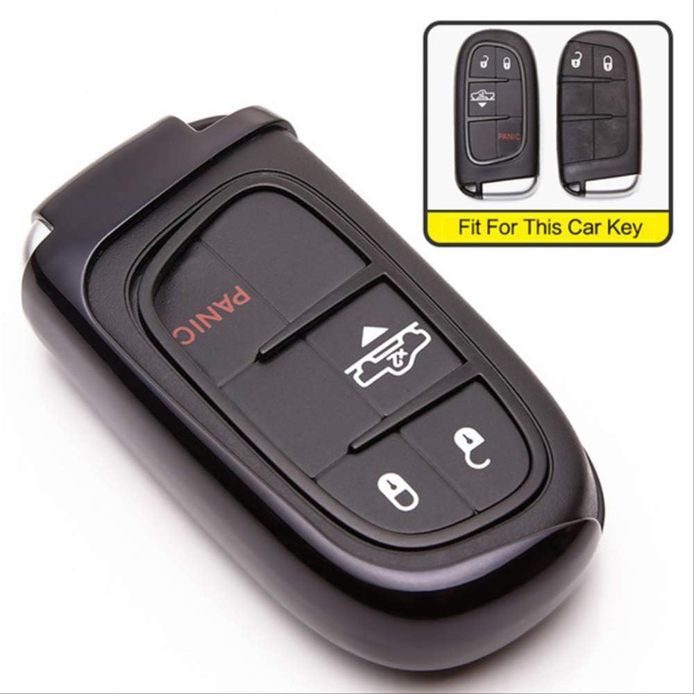 XVBTR Soft TPU Car Key Case Cover For Dodge Challenger Ram 1500 Nitro Caravan Durango Dakota Caliber Key Ring Shell Fob Accessories Black