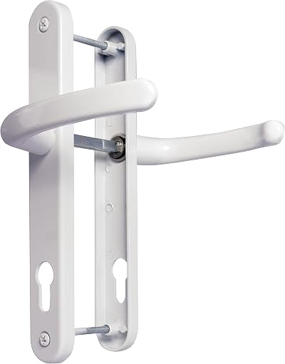 UPVC White Door Handles 92mm PZ 210mm Backplate 242x34mm Lever/Lever