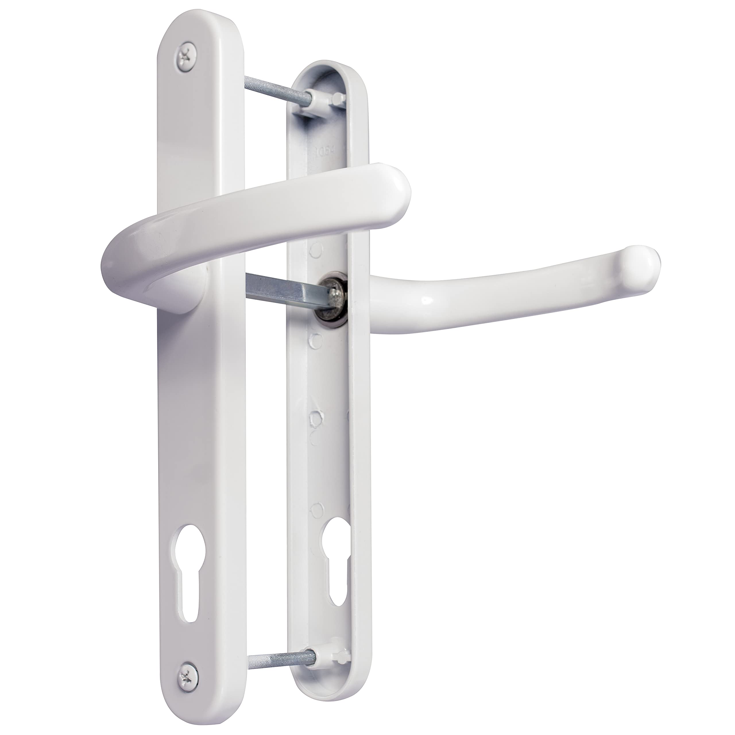UPVC Door Handles White Lever/Lever 92mm PZ (Centres) 210mm Screw to Screw Backplate 242mm X 34mm