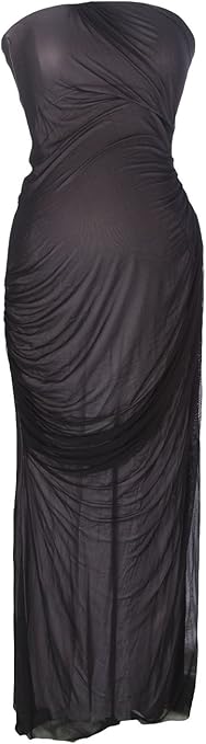black strapless maternity dress