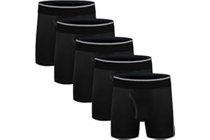 CONKEND Boys Boxer Briefs,Cotton Toddler Underwear Breathable Mesh Performance Sport Big Boy Boxer Briefs with Fly 5 Pack