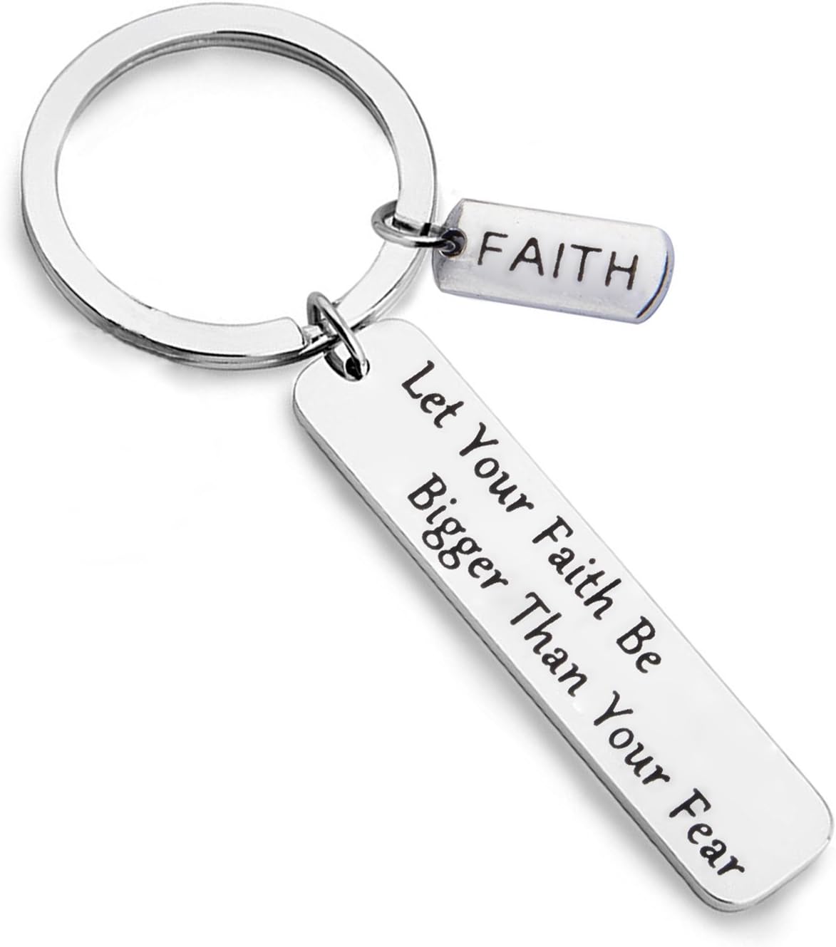 Christian Keychain Faith Keychain Let Your Faith Be Bigger Than Your Fear Keychain Faith Over Fear Jewelry Gift for Her