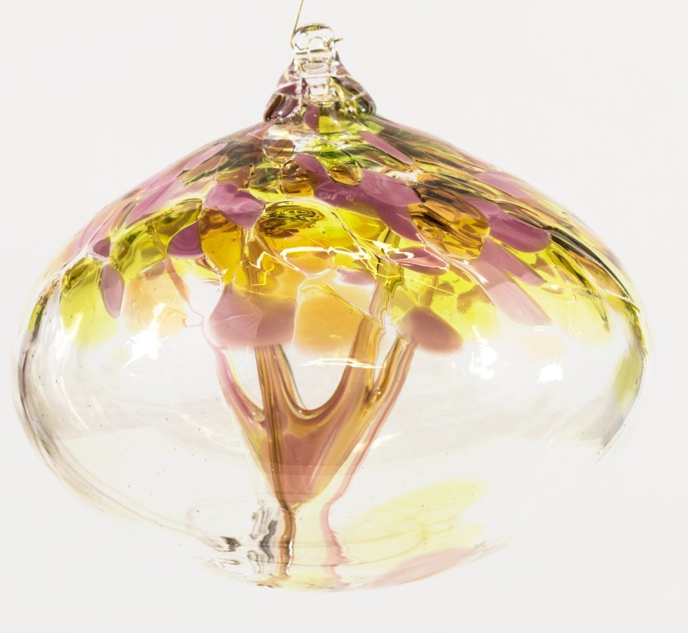 Milford Collection Large Glass Tree of Life Friendship Globe - Topaz